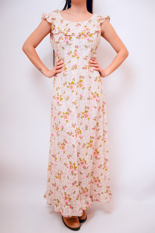 1960s Handmade Floral Prairie Dress