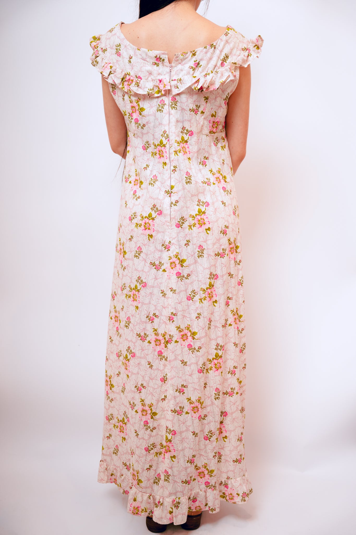 1960s Handmade Floral Prairie Dress