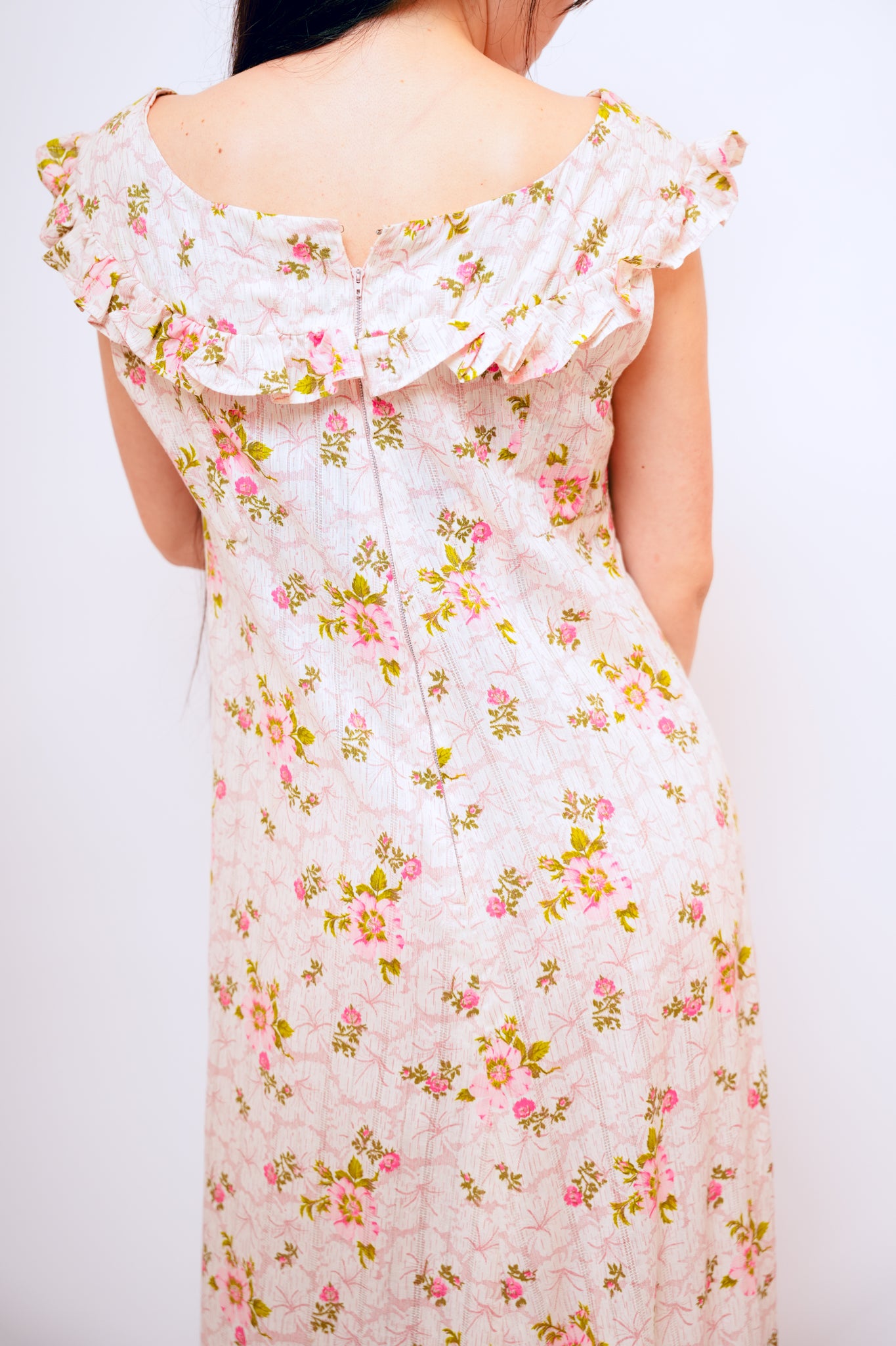 1960s Handmade Floral Prairie Dress