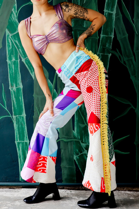 Vintage Rainbow Patchwork Pants