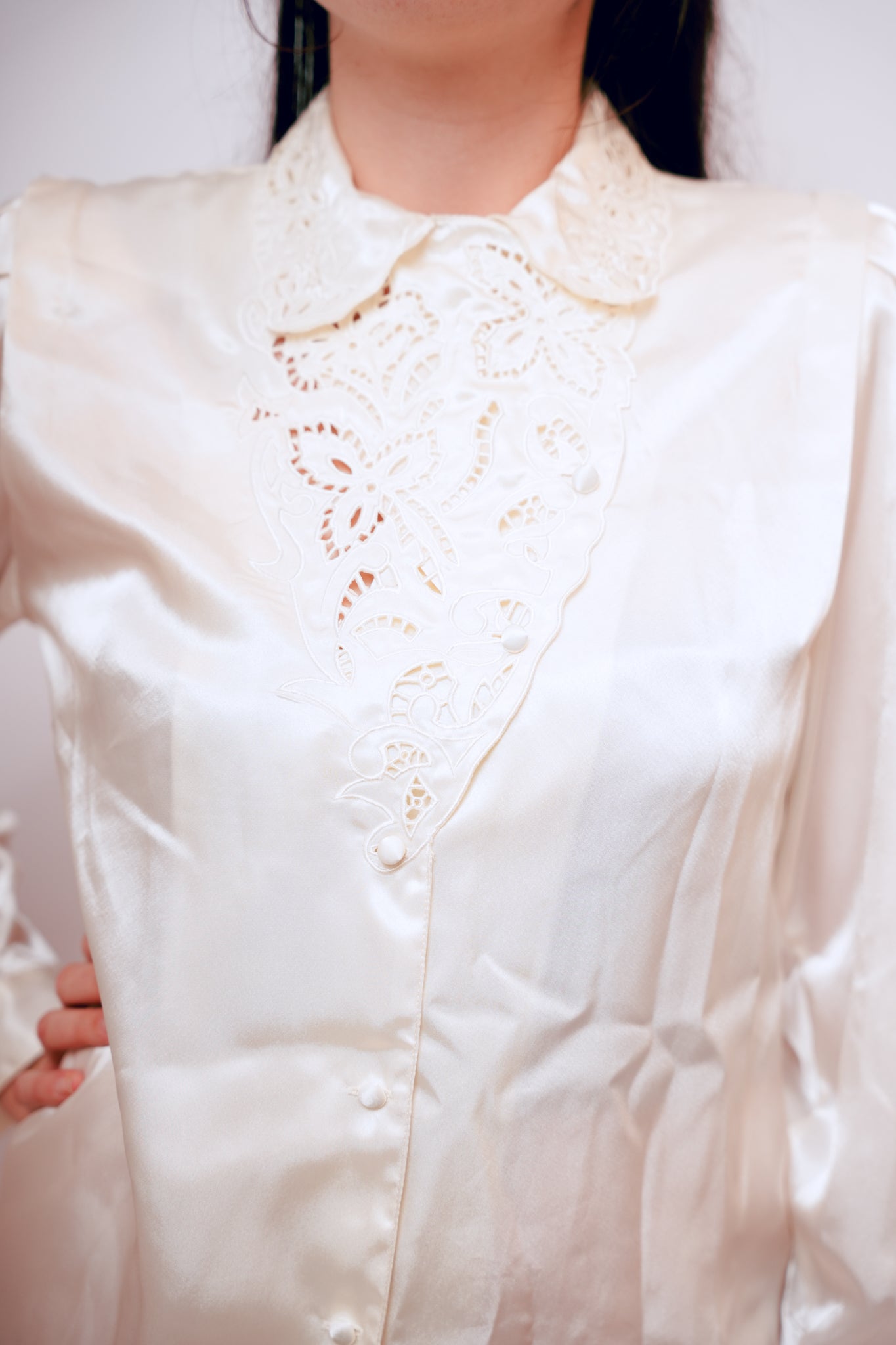 1980s Positively Petite White Blouse