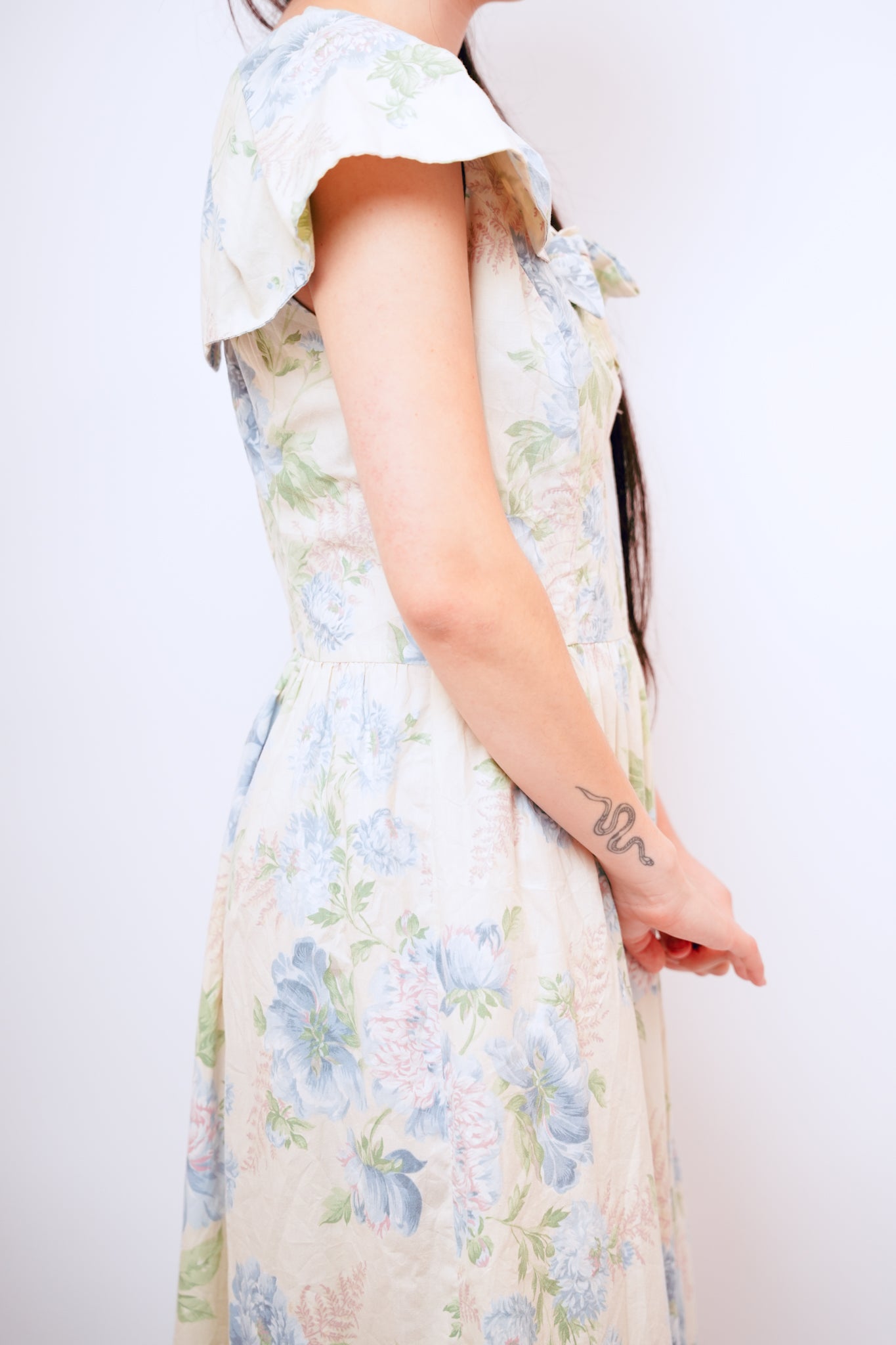 1960s Cotton Floral Midi Dress