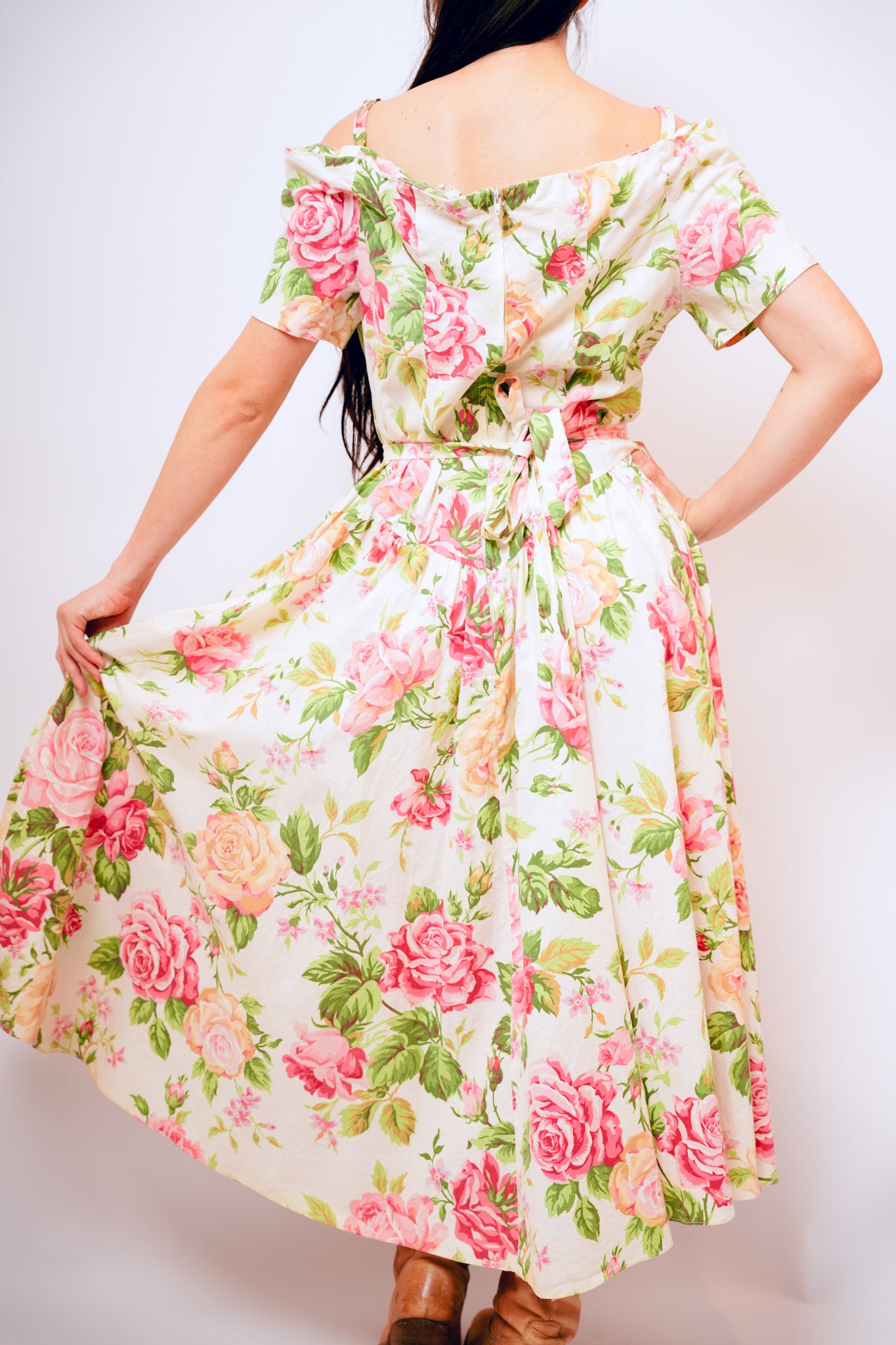 1980's Expo Off the Shoulder Dress