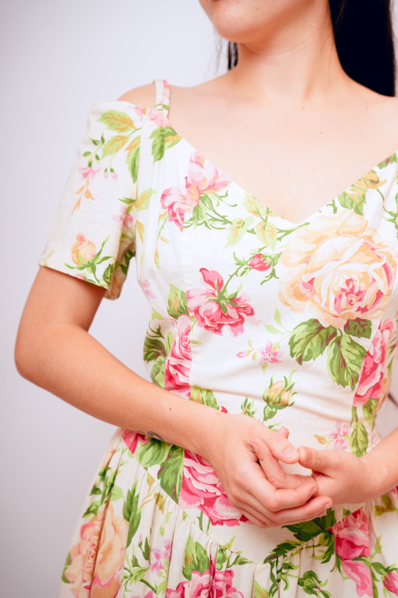 1980's Expo Off the Shoulder Dress