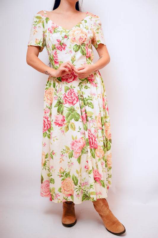 1980's Expo Off the Shoulder Dress