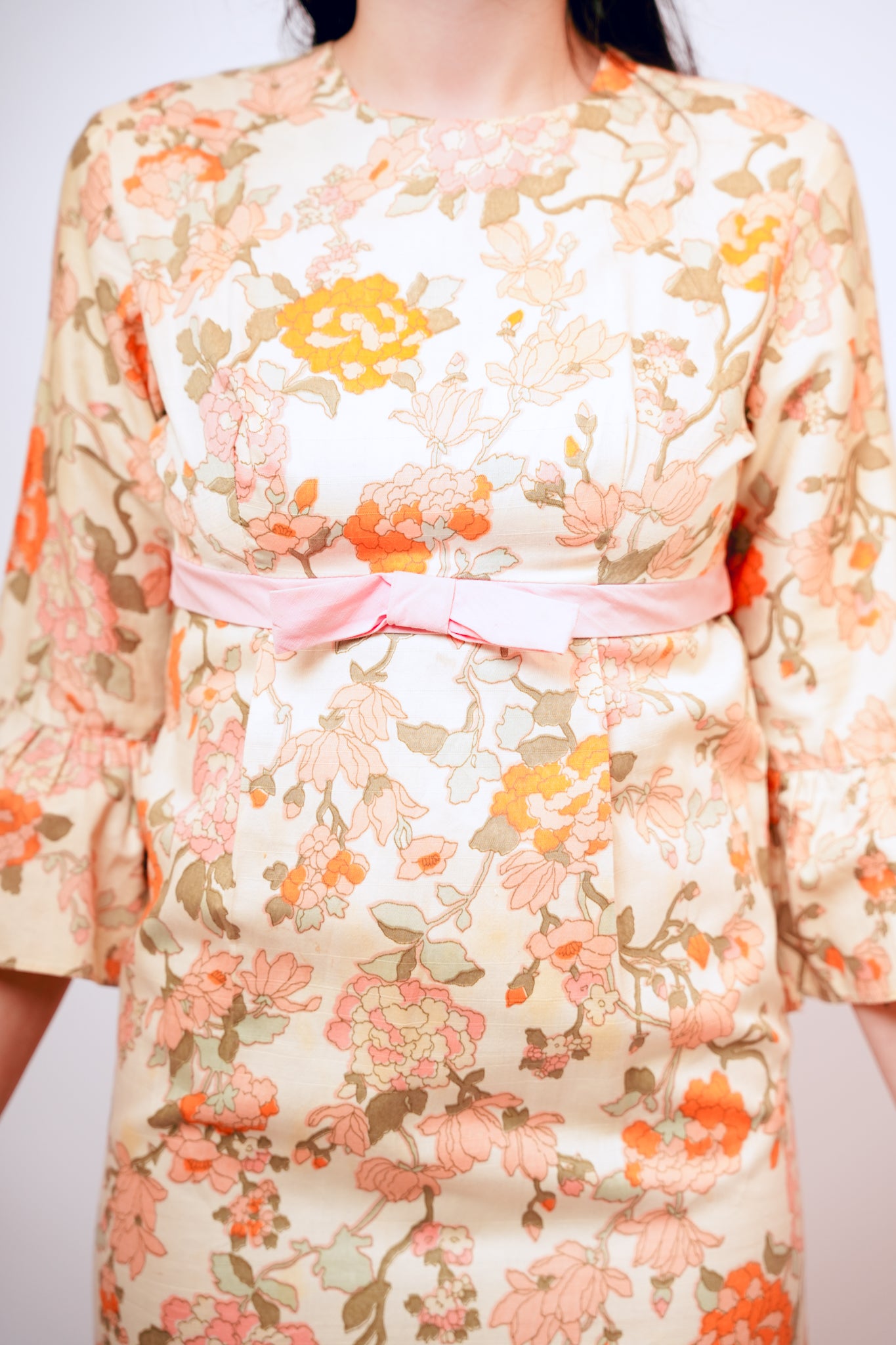 1960s Handmade Floral Prairie Dress