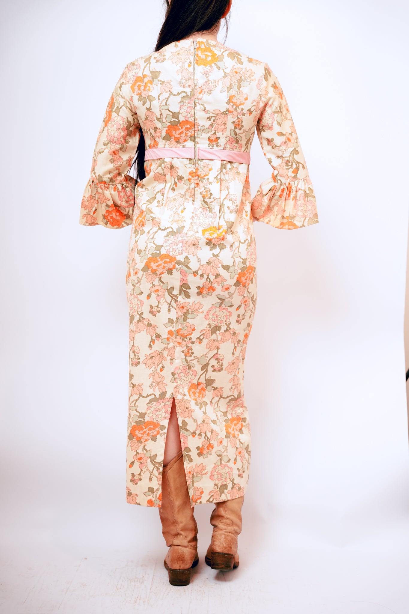 1960s Handmade Floral Prairie Dress