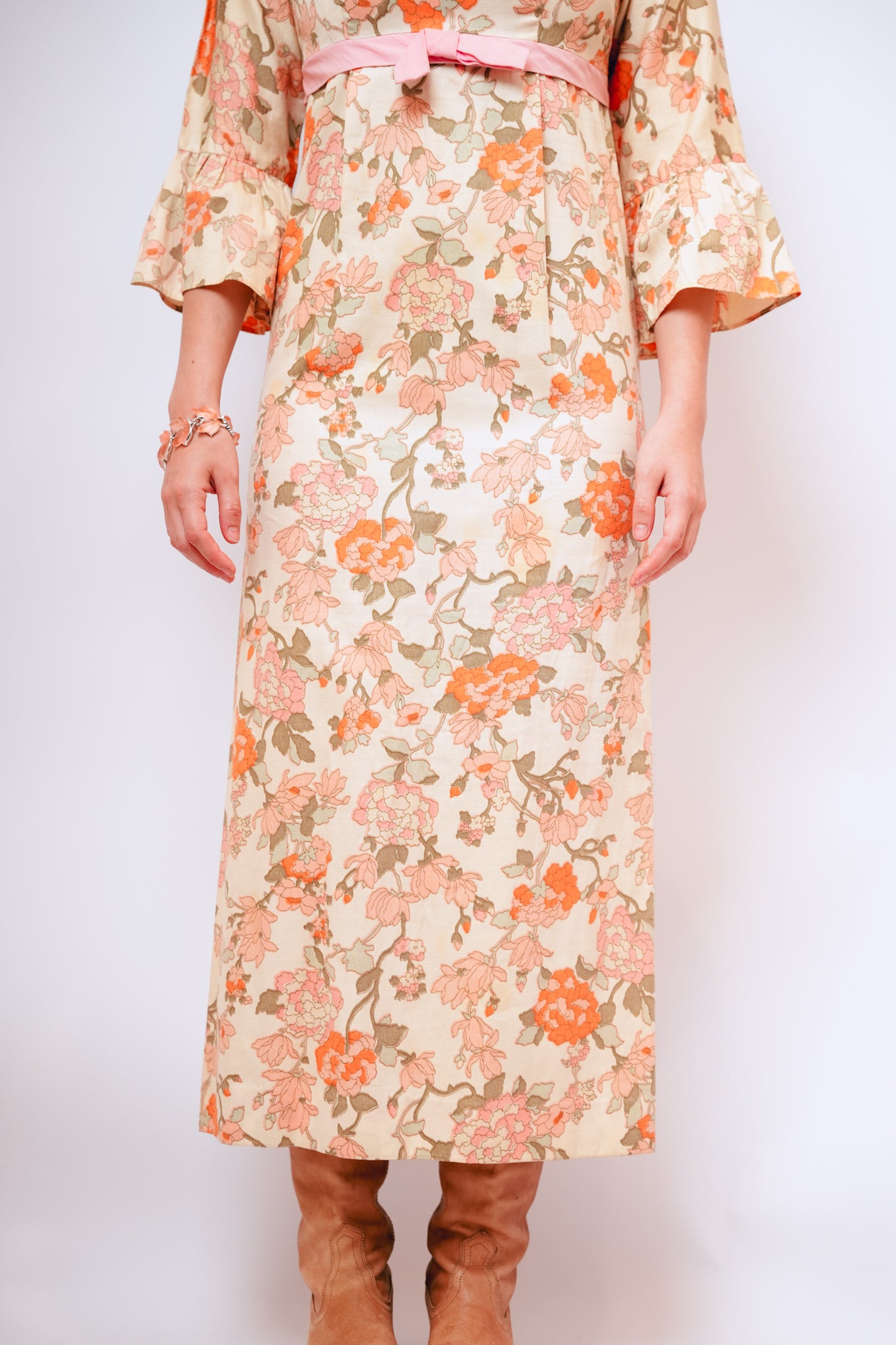 1960s Handmade Floral Prairie Dress