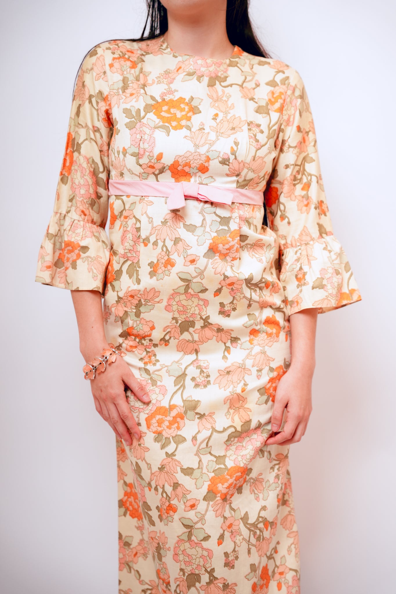 1960s Handmade Floral Prairie Dress