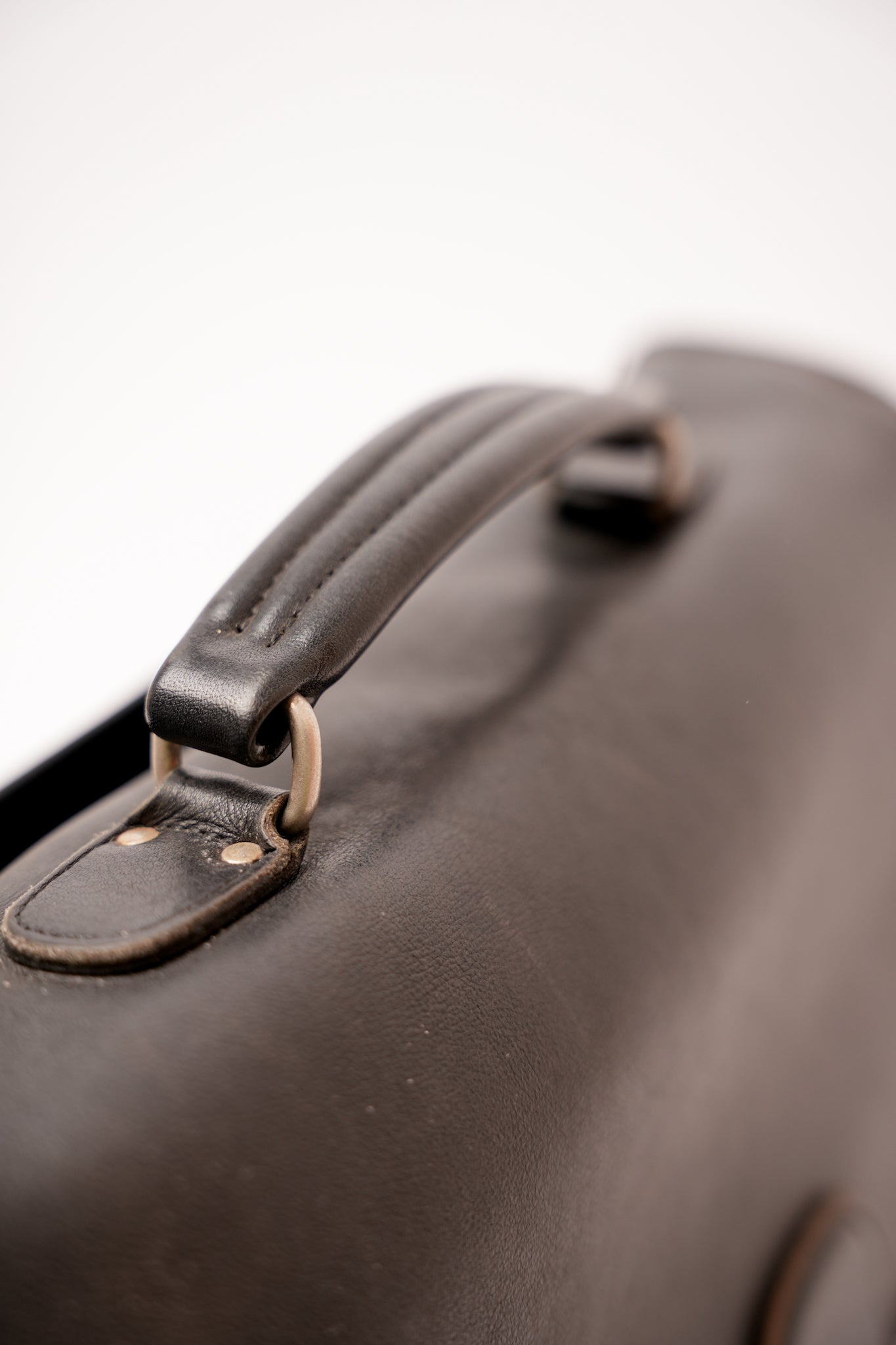 1980’s Coach Black Leather Messenger Briefcase - Silver-Tone Hardware