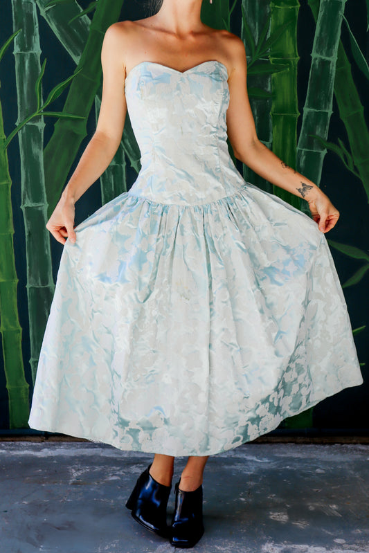 Baby Blue Gunne Sax Strapless Dress