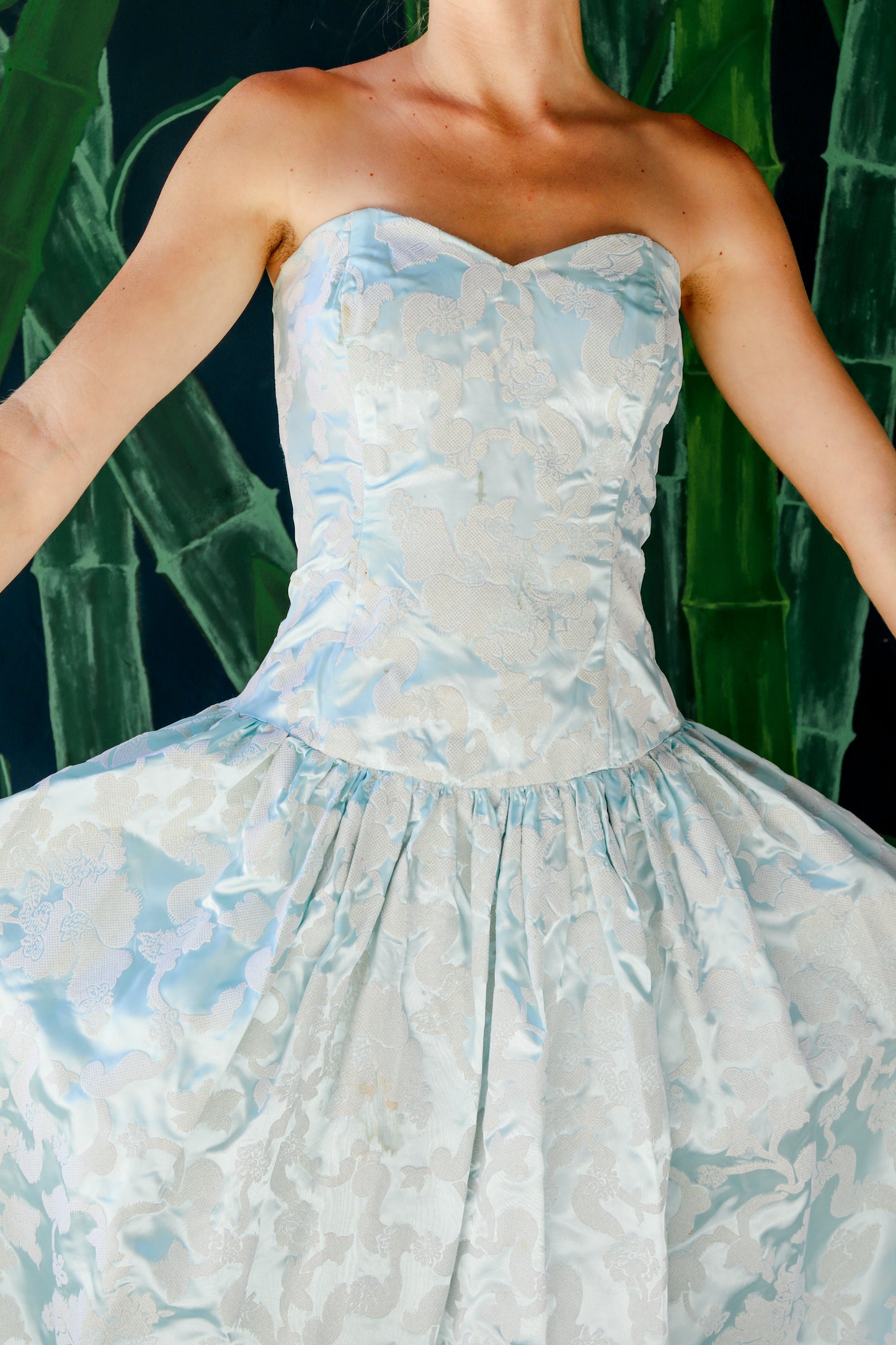 Baby Blue Gunne Sax Strapless Dress