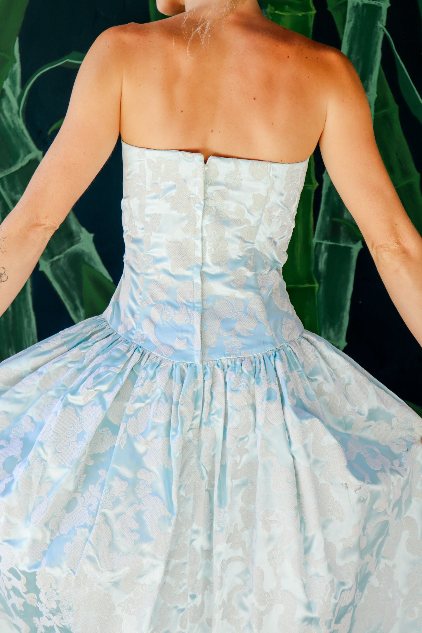 Baby Blue Gunne Sax Strapless Dress