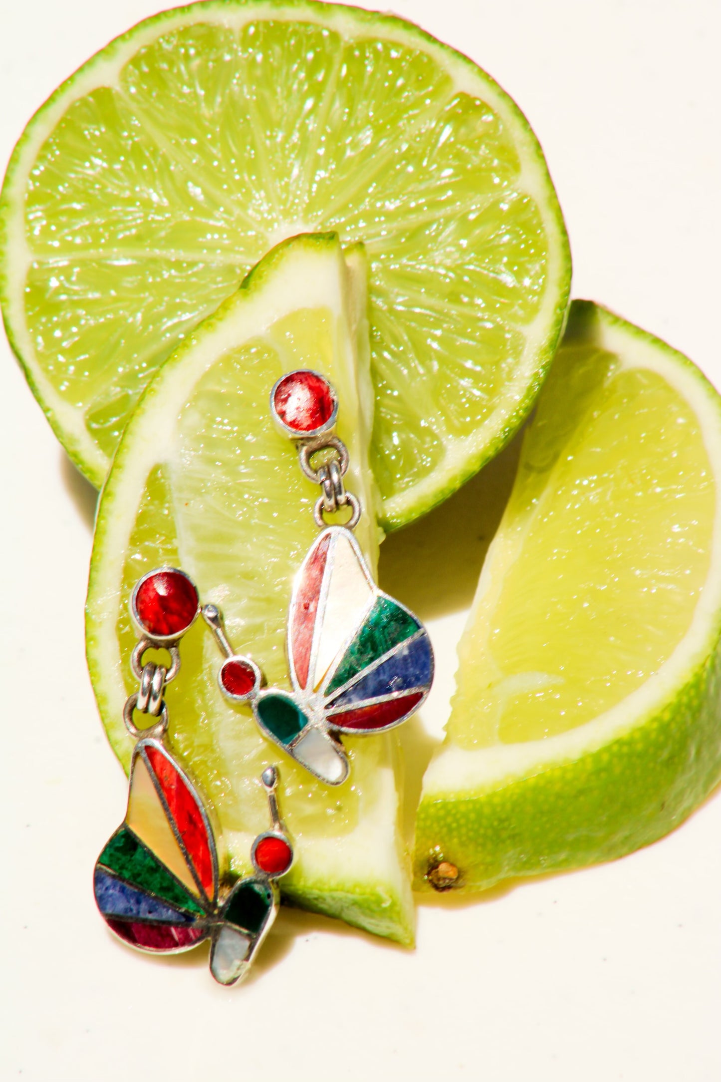 Butterfly Sterling Silver and Rainbow Earrings