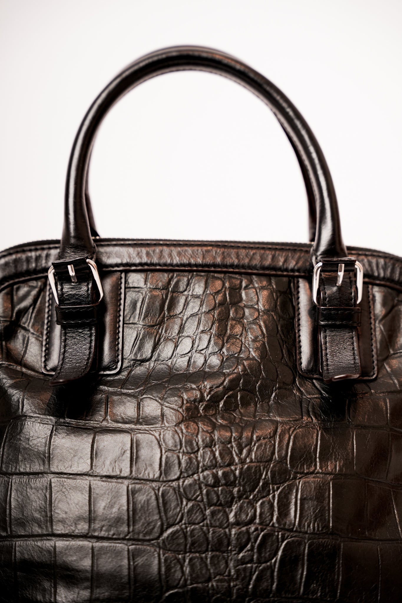 Y2K Black Croc Lamb Bag