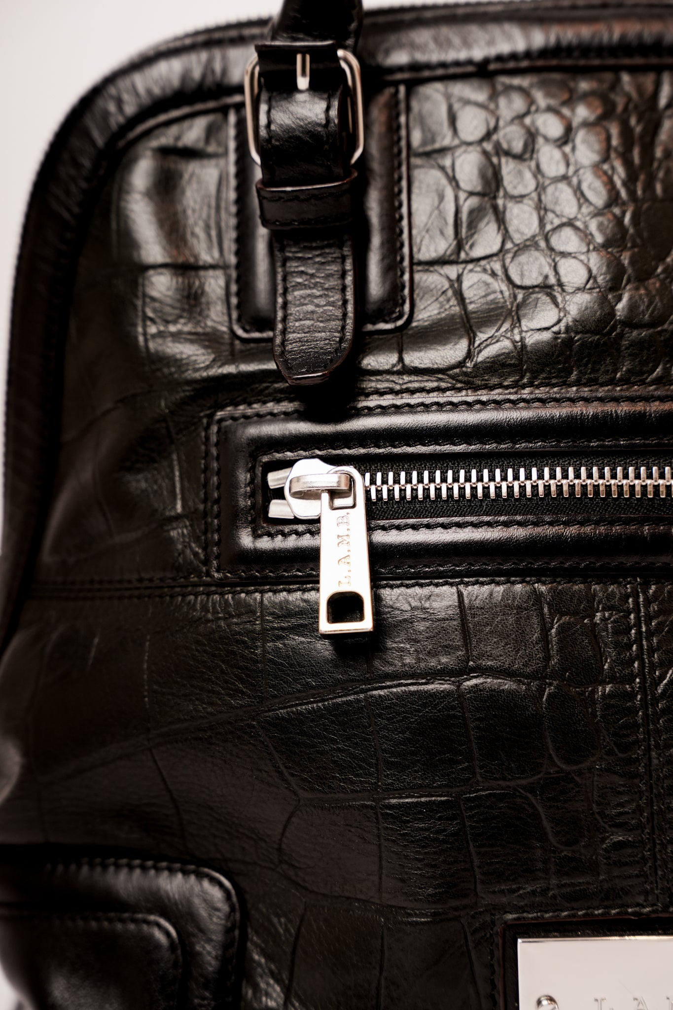 Y2K Black Croc Lamb Bag