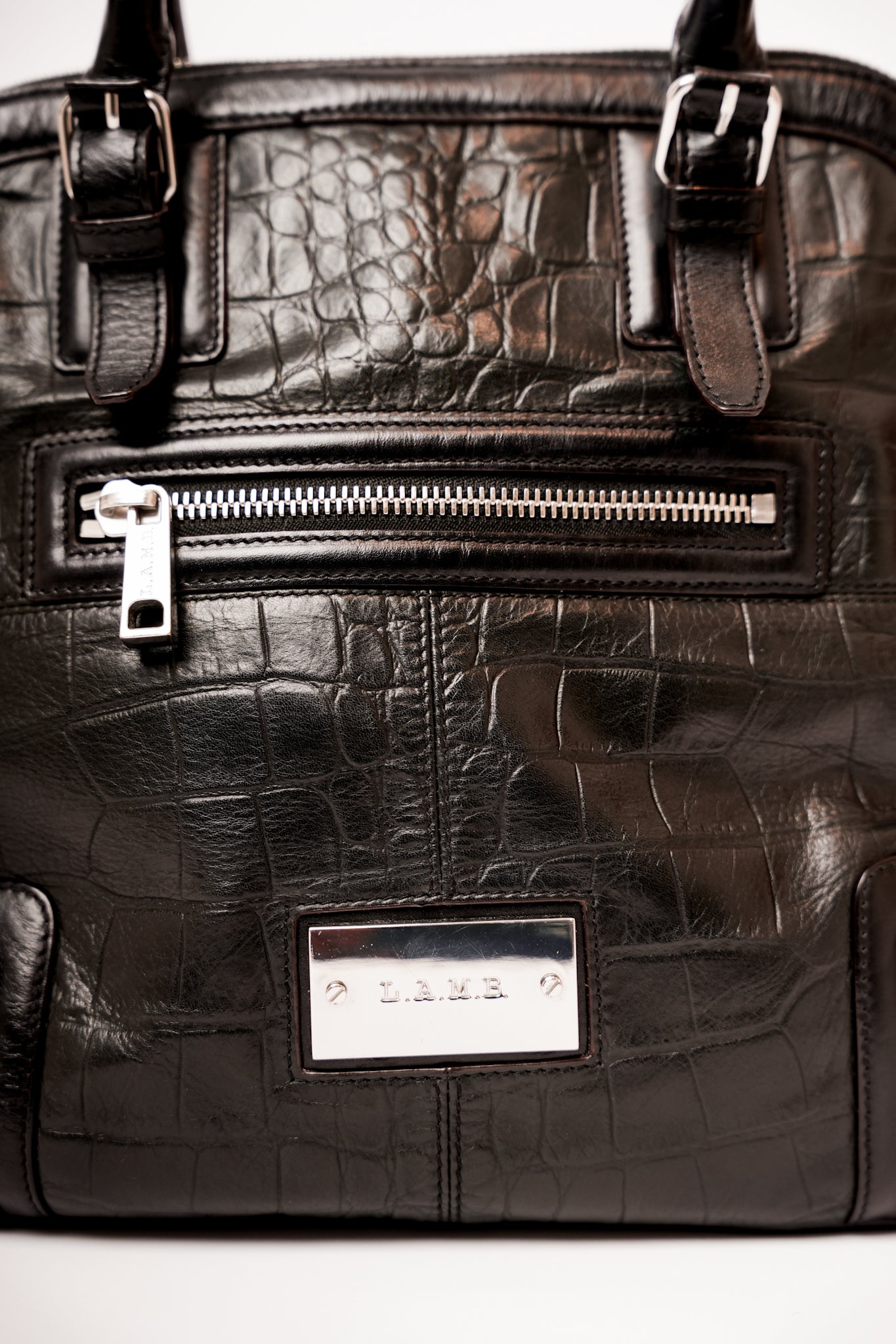Y2K Black Croc Lamb Bag