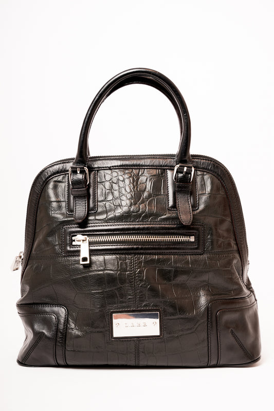 Y2K Black Croc Lamb Bag