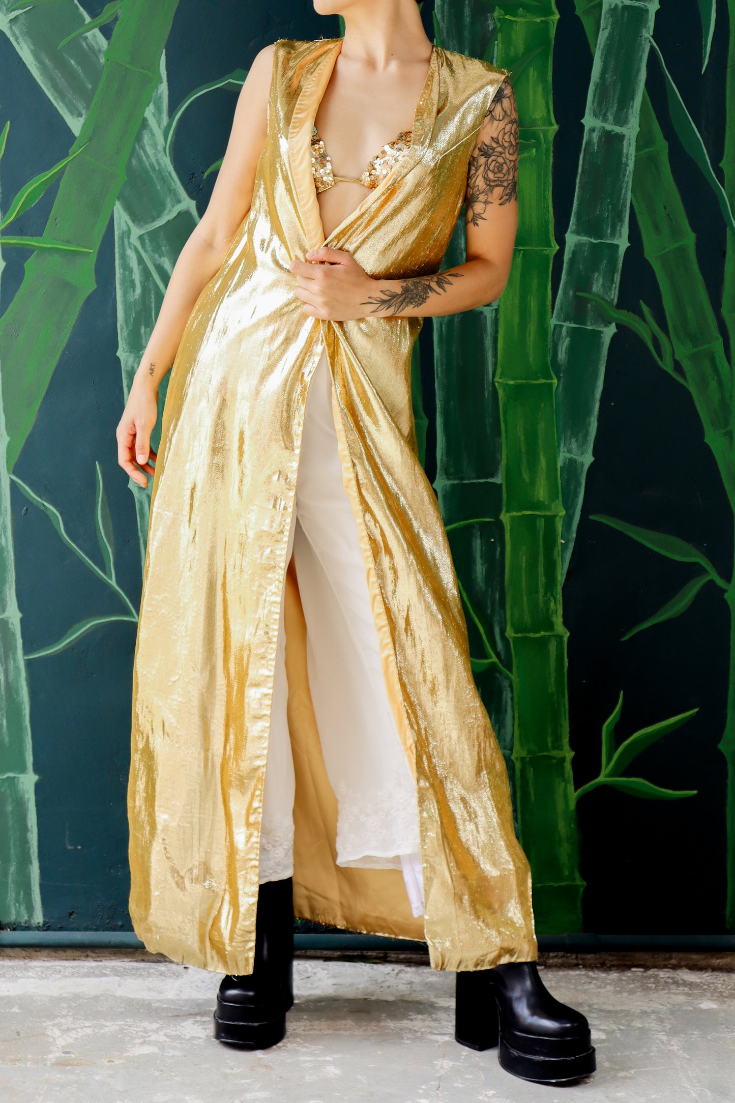 Vintage Gold Vest Duster