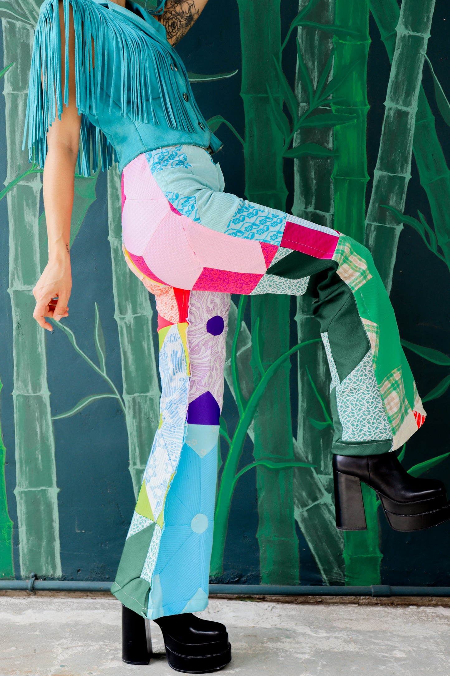 Star Quilted Patchwork Pants