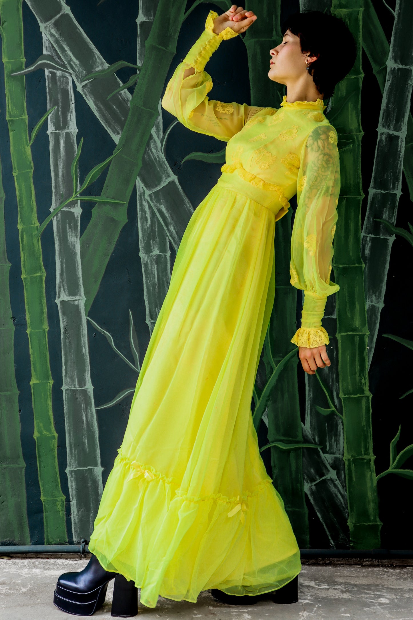 Vintage Yellow Maxi Dress