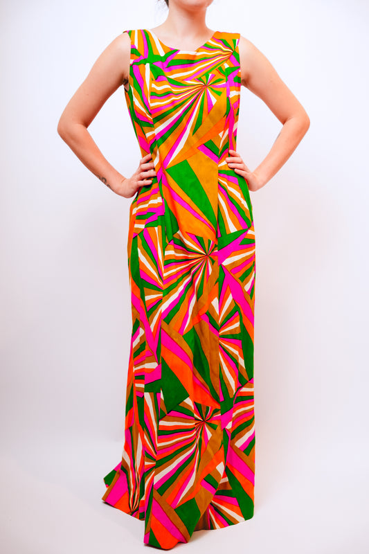 1960s Made in Waikiki Geometric Mu'umu'u