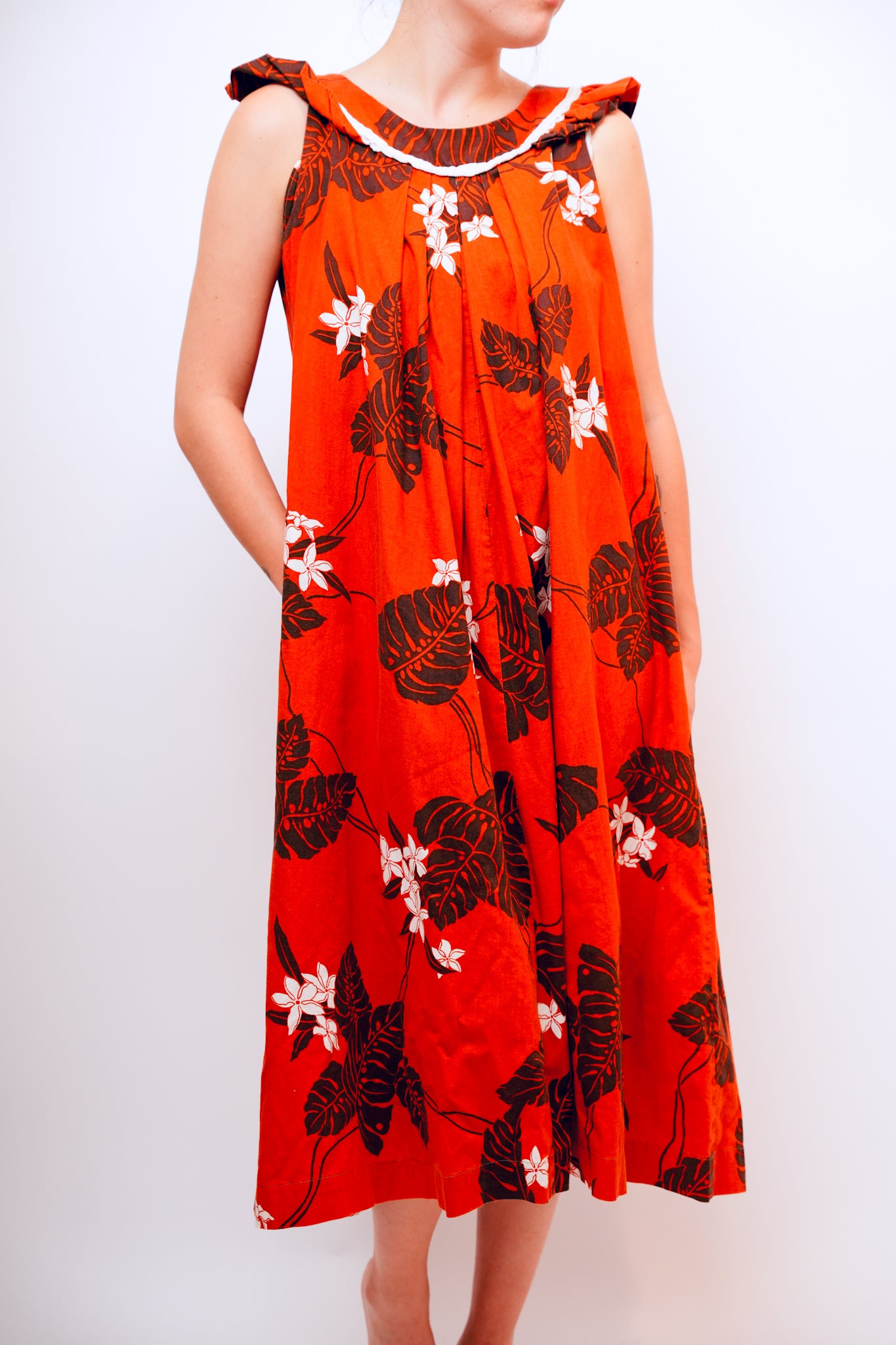 1960s Made in Hawaii Burnt Orange Mu'umu'u
