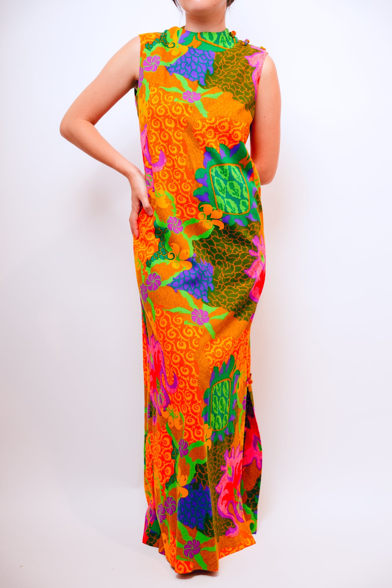 1970s Multicolor Printed Mu'umu'u