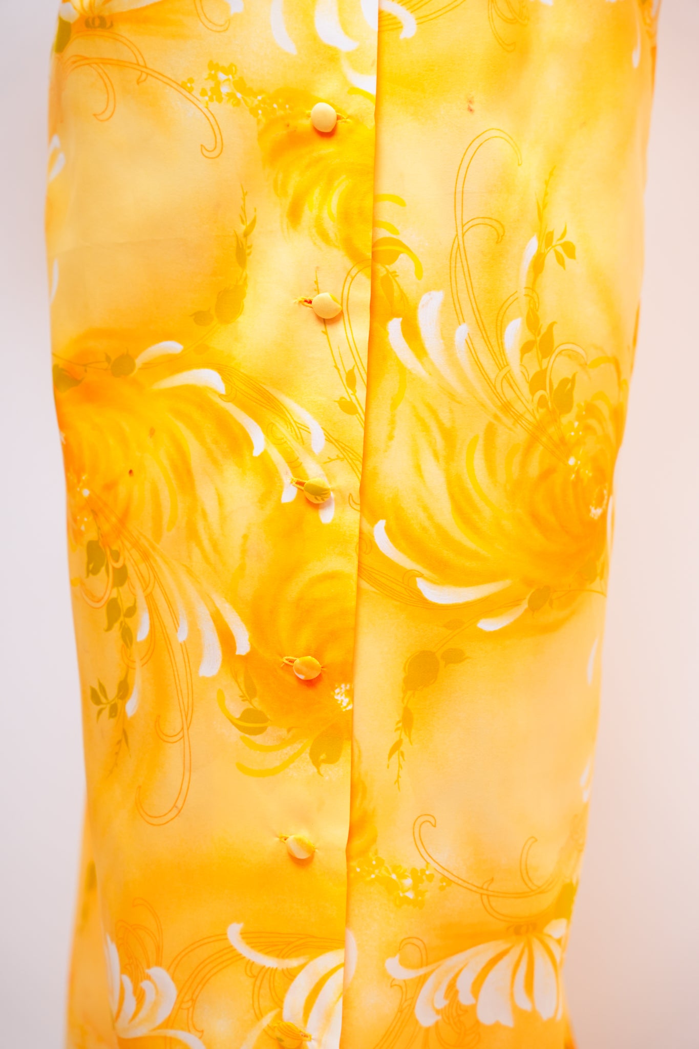 1950s Hilo Hattie Yellow Button Dress