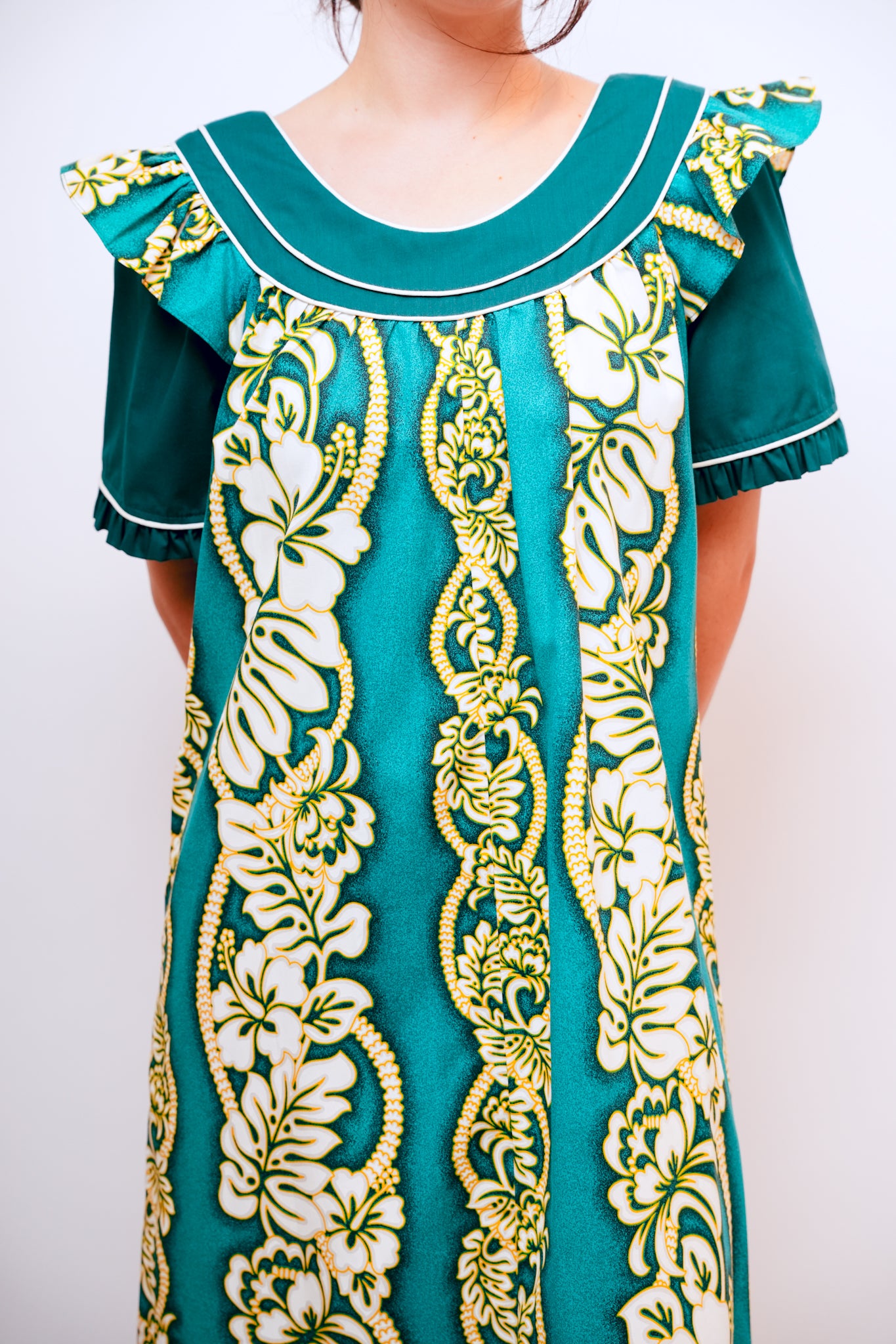 1970s Made in Hawaii Teal Mu'umu'u