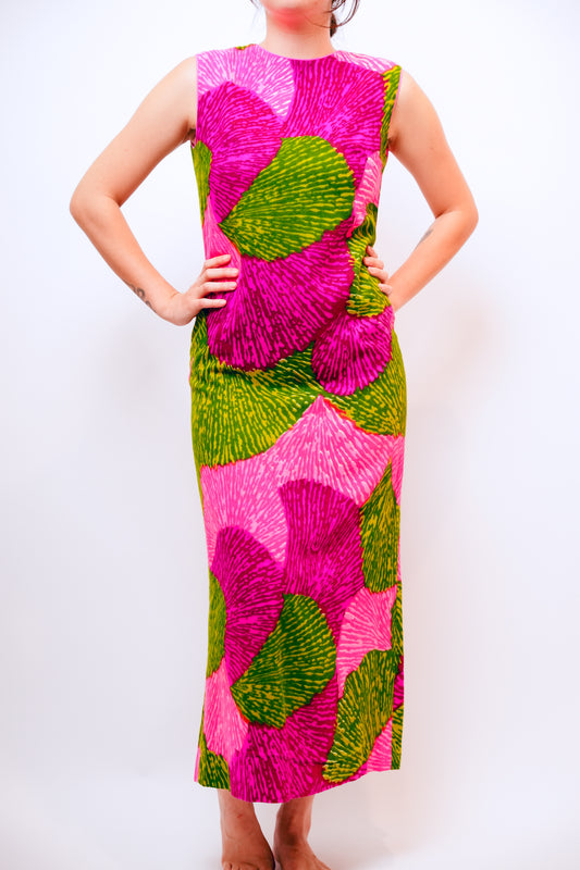1970s Pink and Green Mu'umu'u