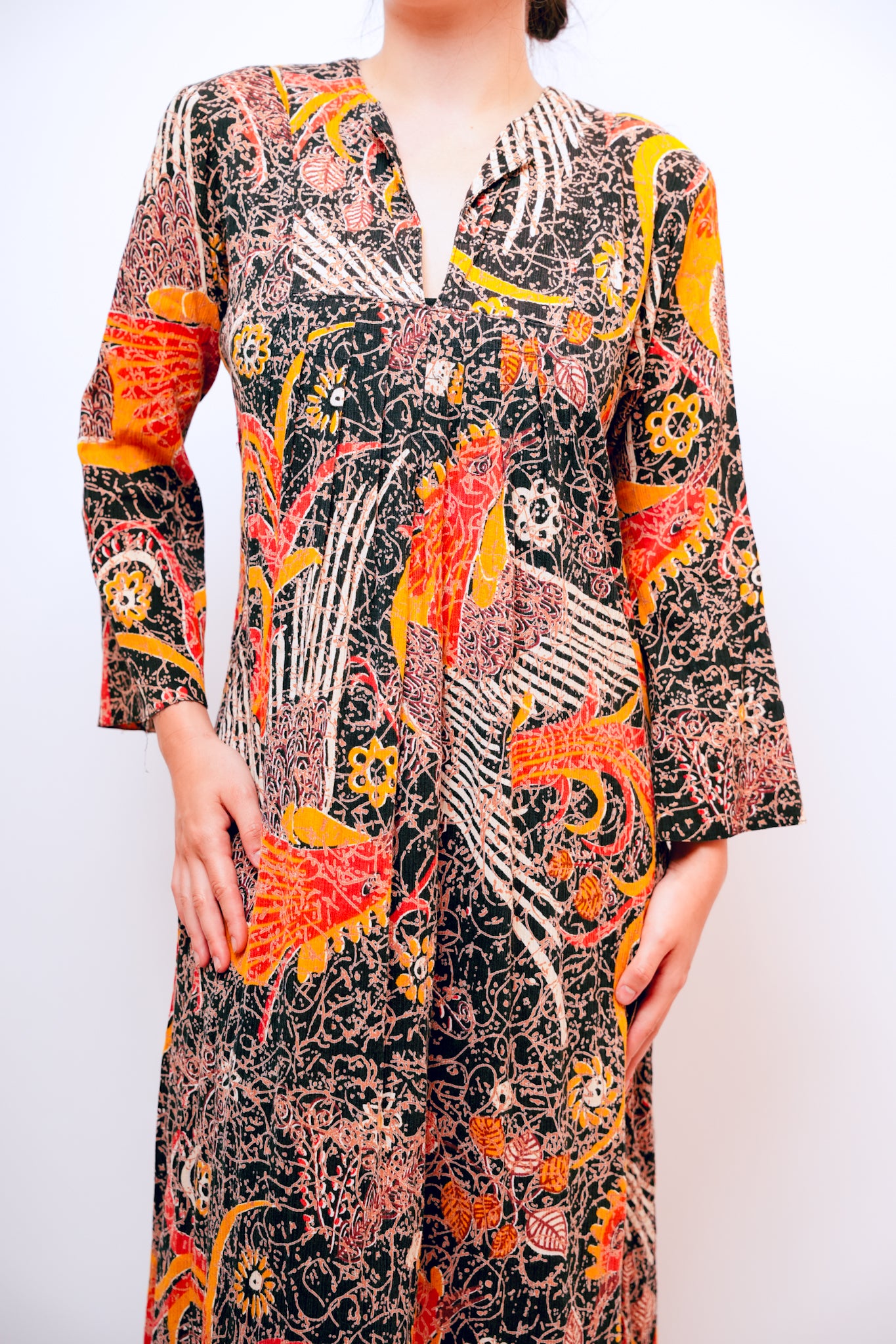 1970s Liberty House Sleeved Maxi Dress