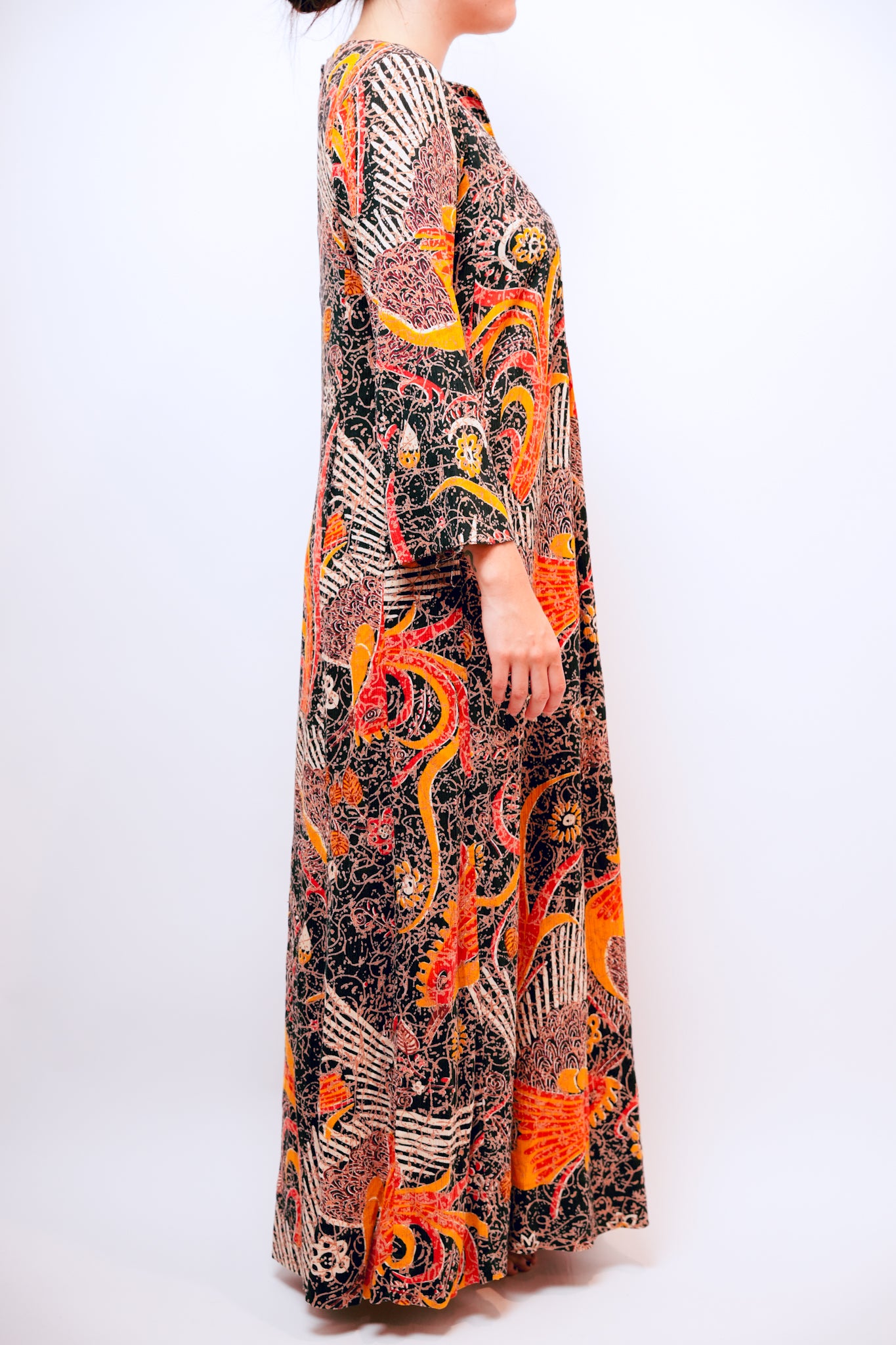1970s Liberty House Sleeved Maxi Dress