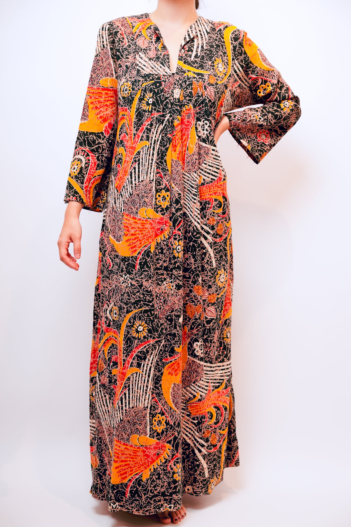 1970s Liberty House Sleeved Maxi Dress