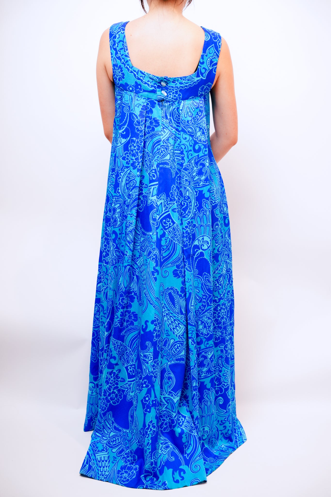 1960s Two Tone Blue Mu'umu'u