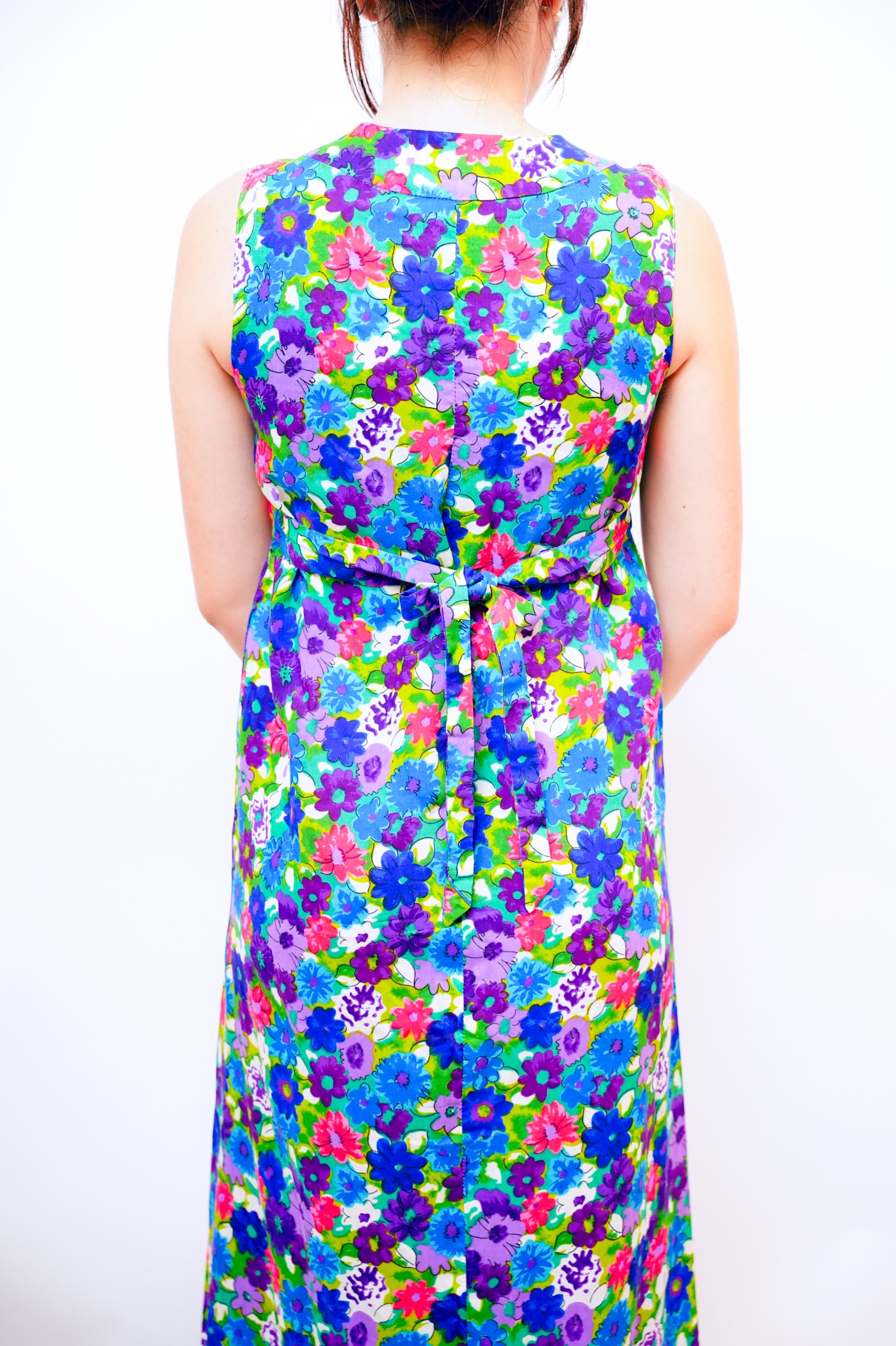 1970s Cotton Floral Print Aloha Dress