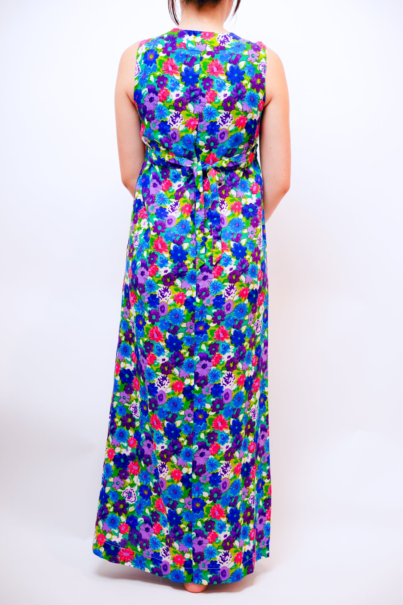 1970s Cotton Floral Print Aloha Dress