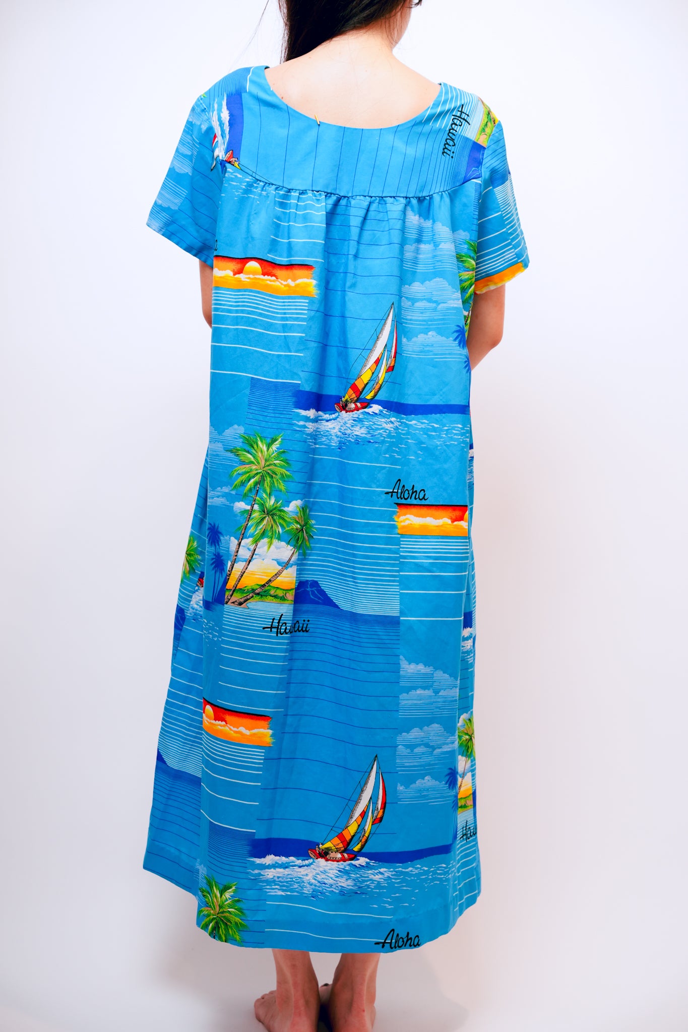 1980s Blue Island Mu'umu'u