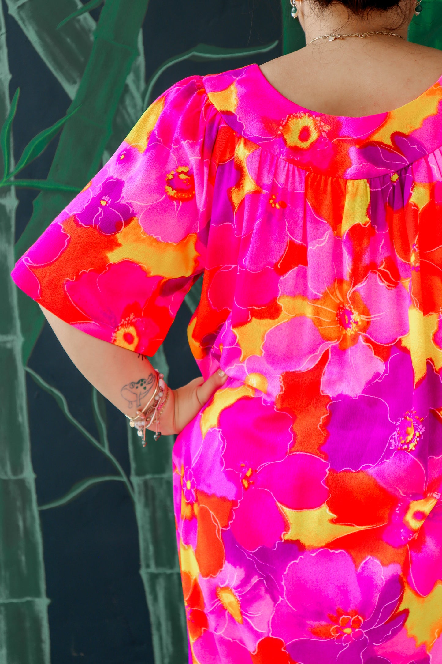 Vintage Neon Flower Muumuu