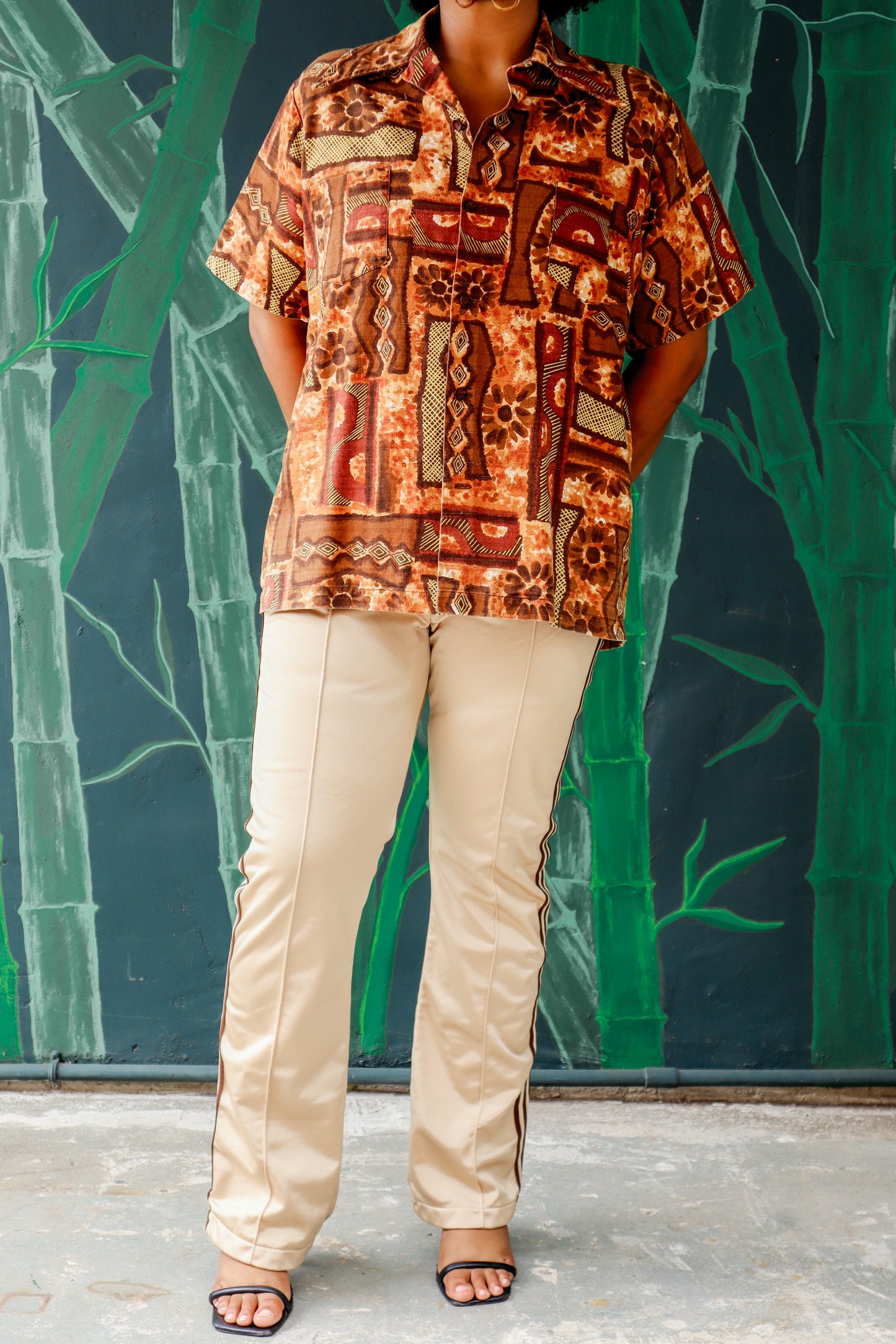 Handmade Brown Barkcloth Aloha Shirt