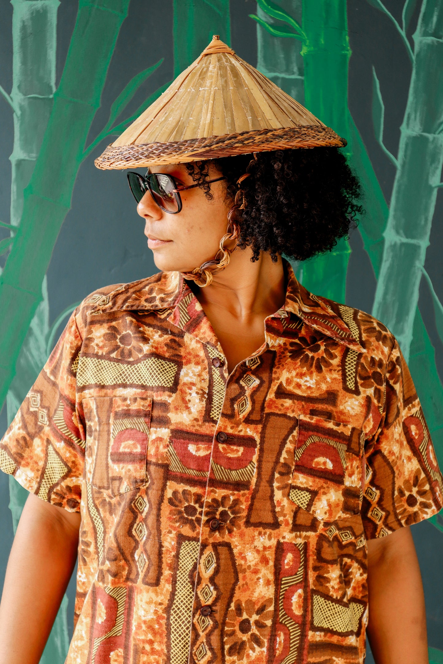 Handmade Brown Barkcloth Aloha Shirt