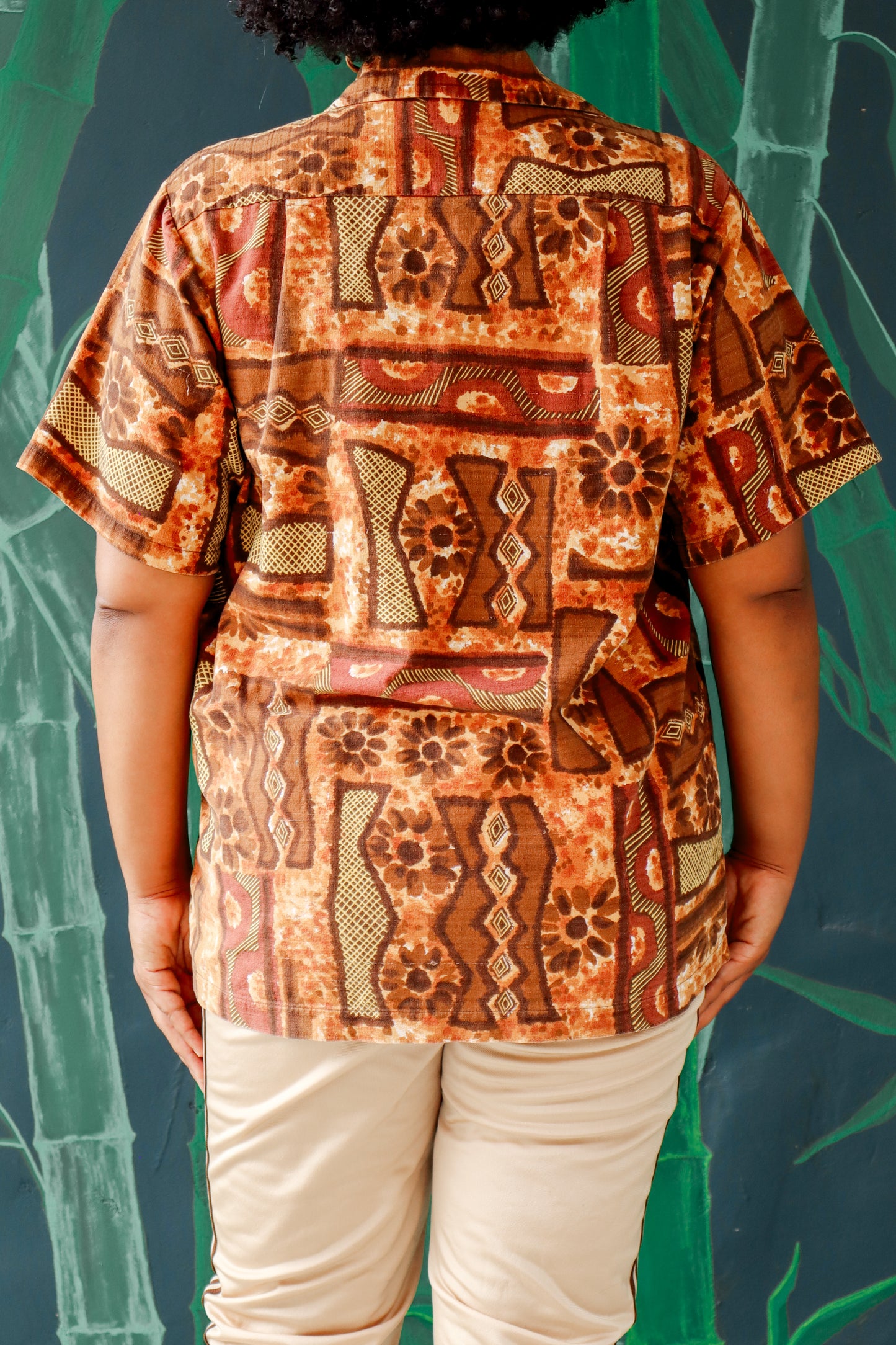 Handmade Brown Barkcloth Aloha Shirt