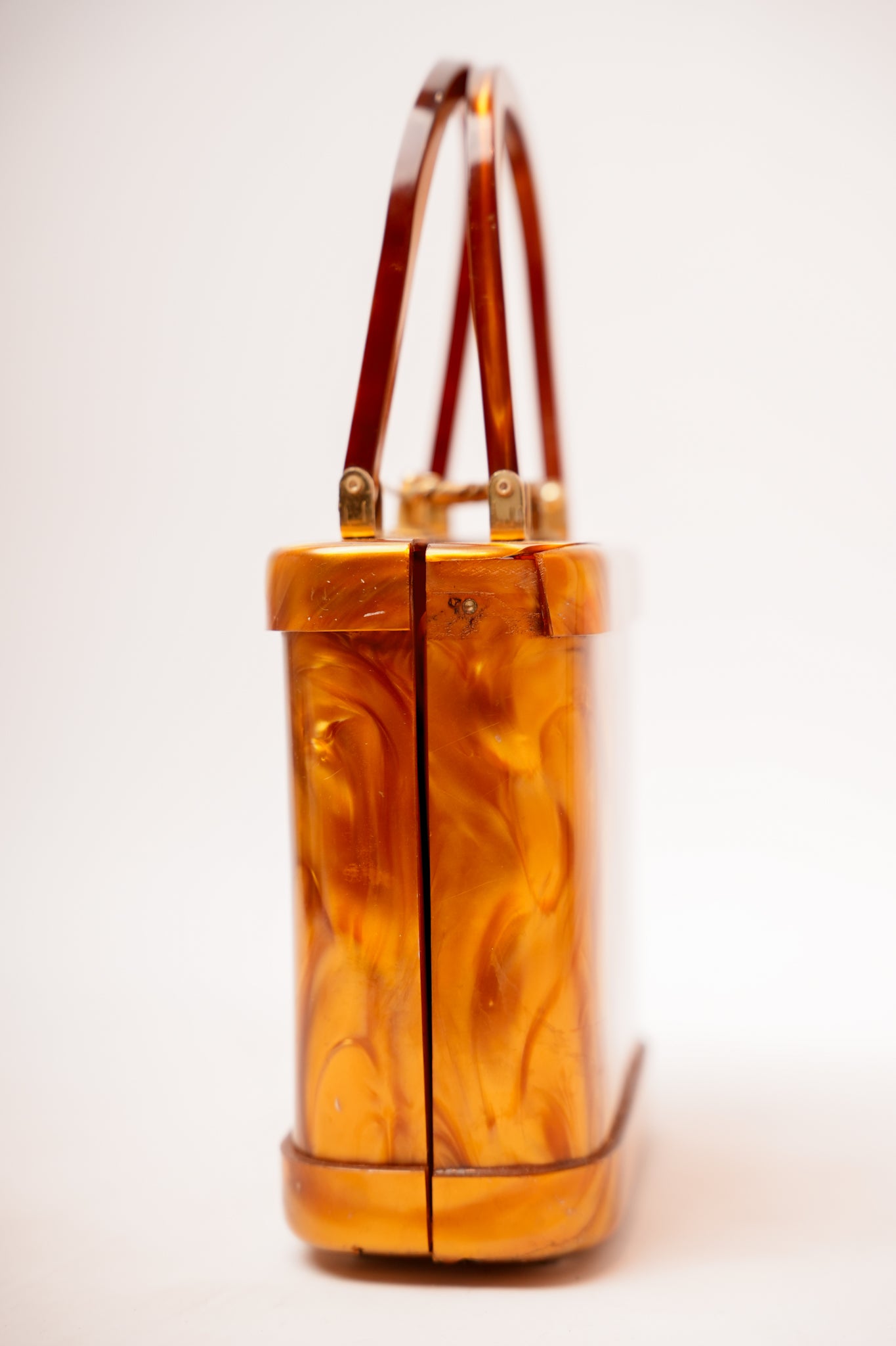Vintage Gold Lucite Purse