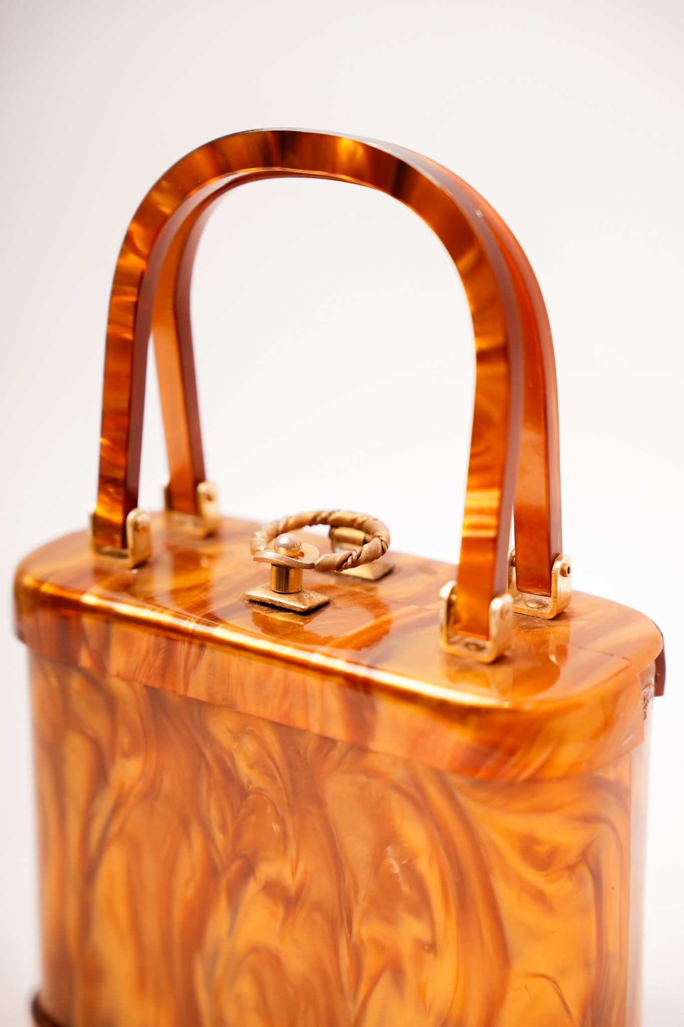 Vintage Gold Lucite Purse