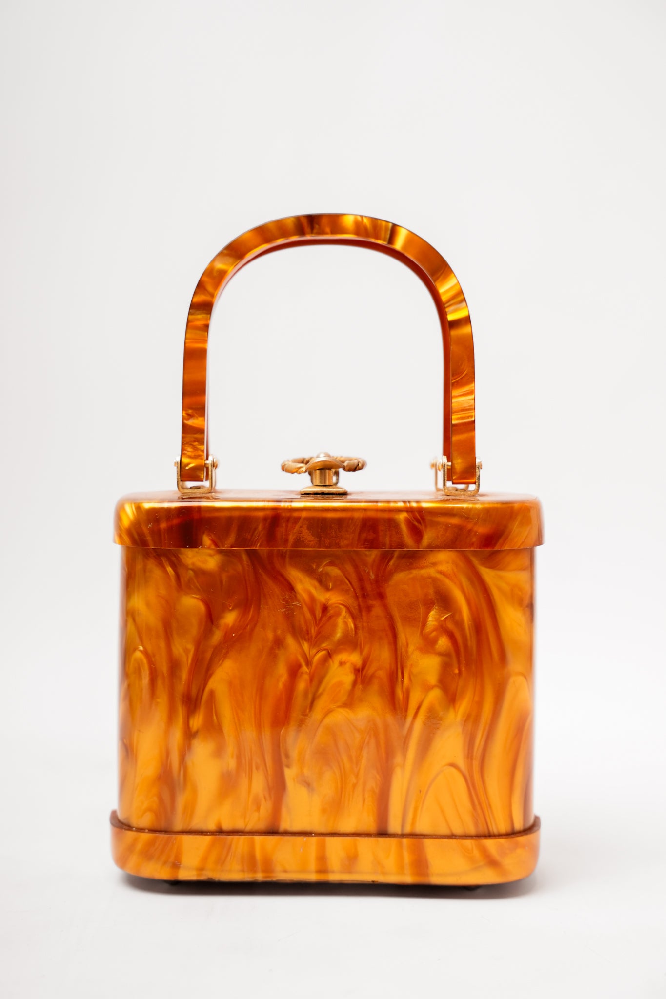 Vintage Gold Lucite Purse