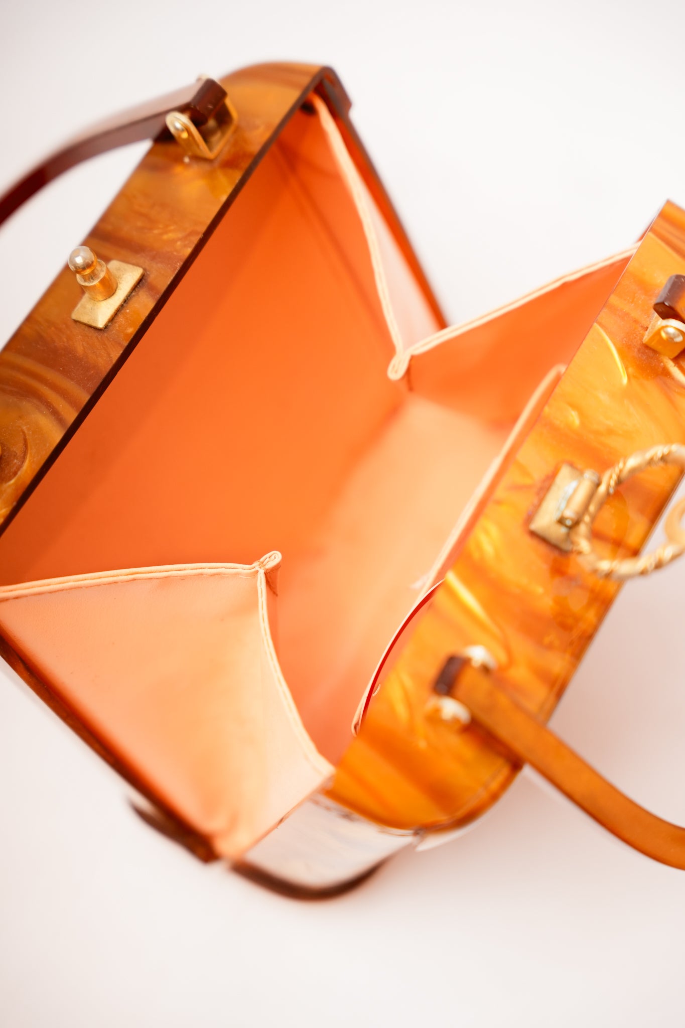 Vintage Gold Lucite Purse