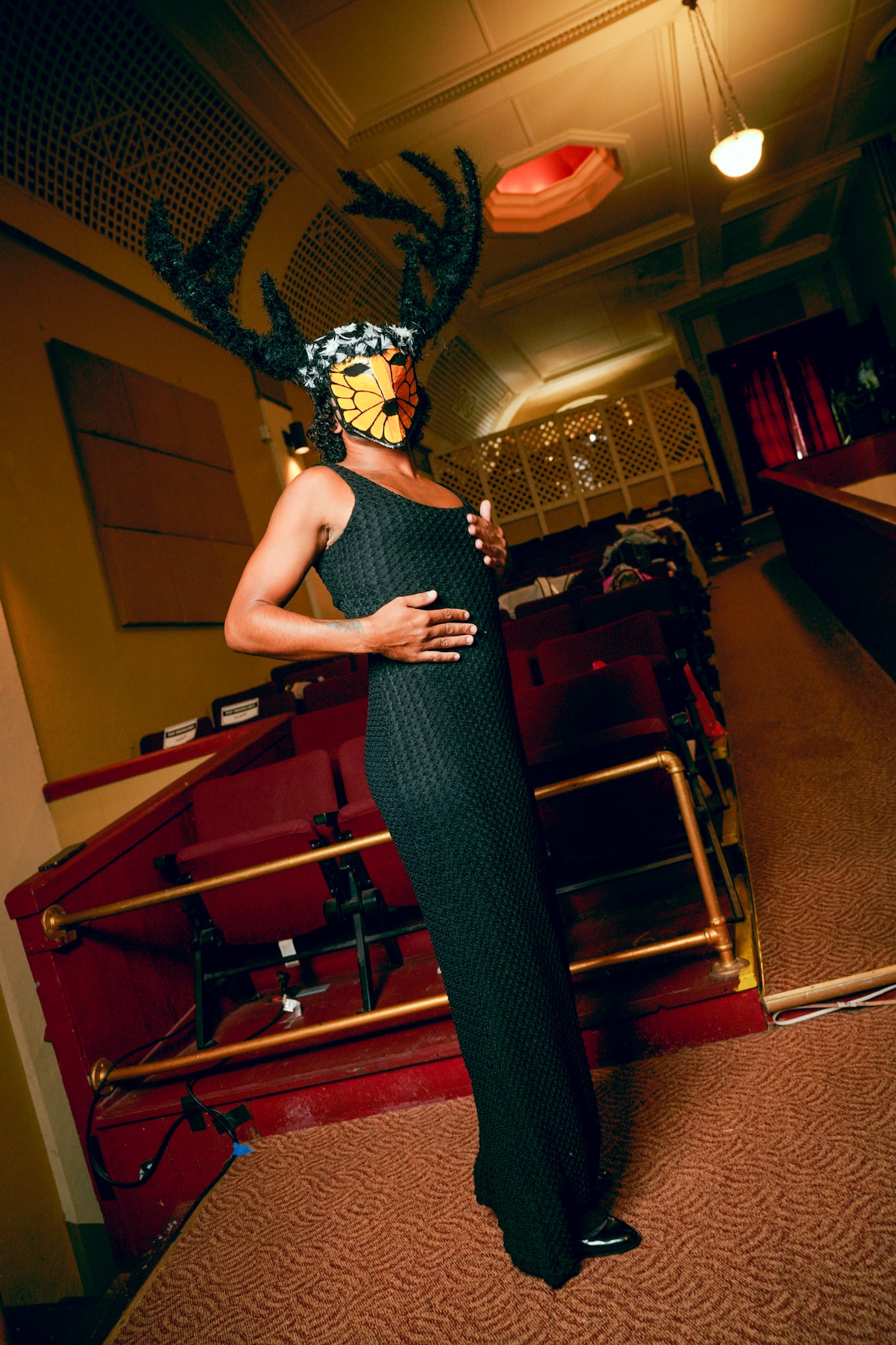 Vintage Niki Black Textured Maxi Dress