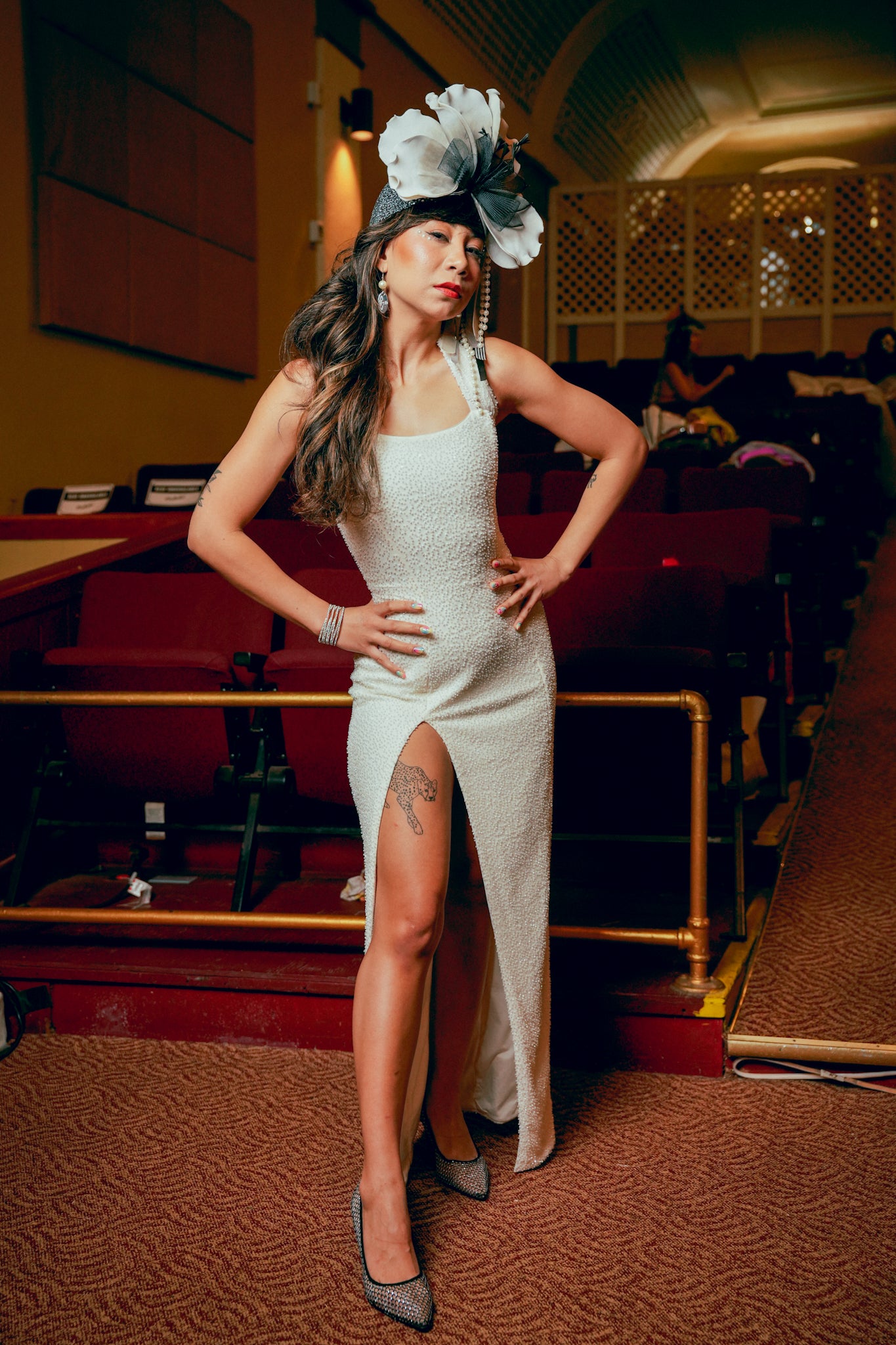 Oh Polly White Beaded Dress