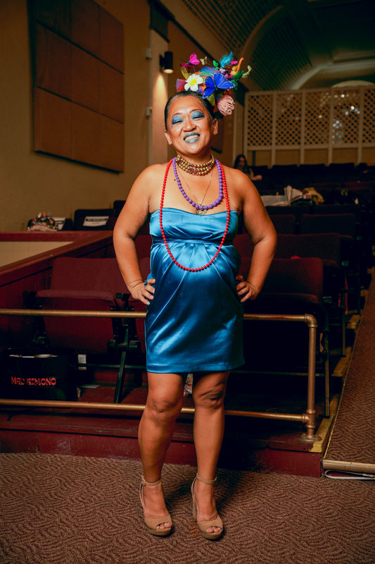 1990s Love Tease Blue Cocktail Dress