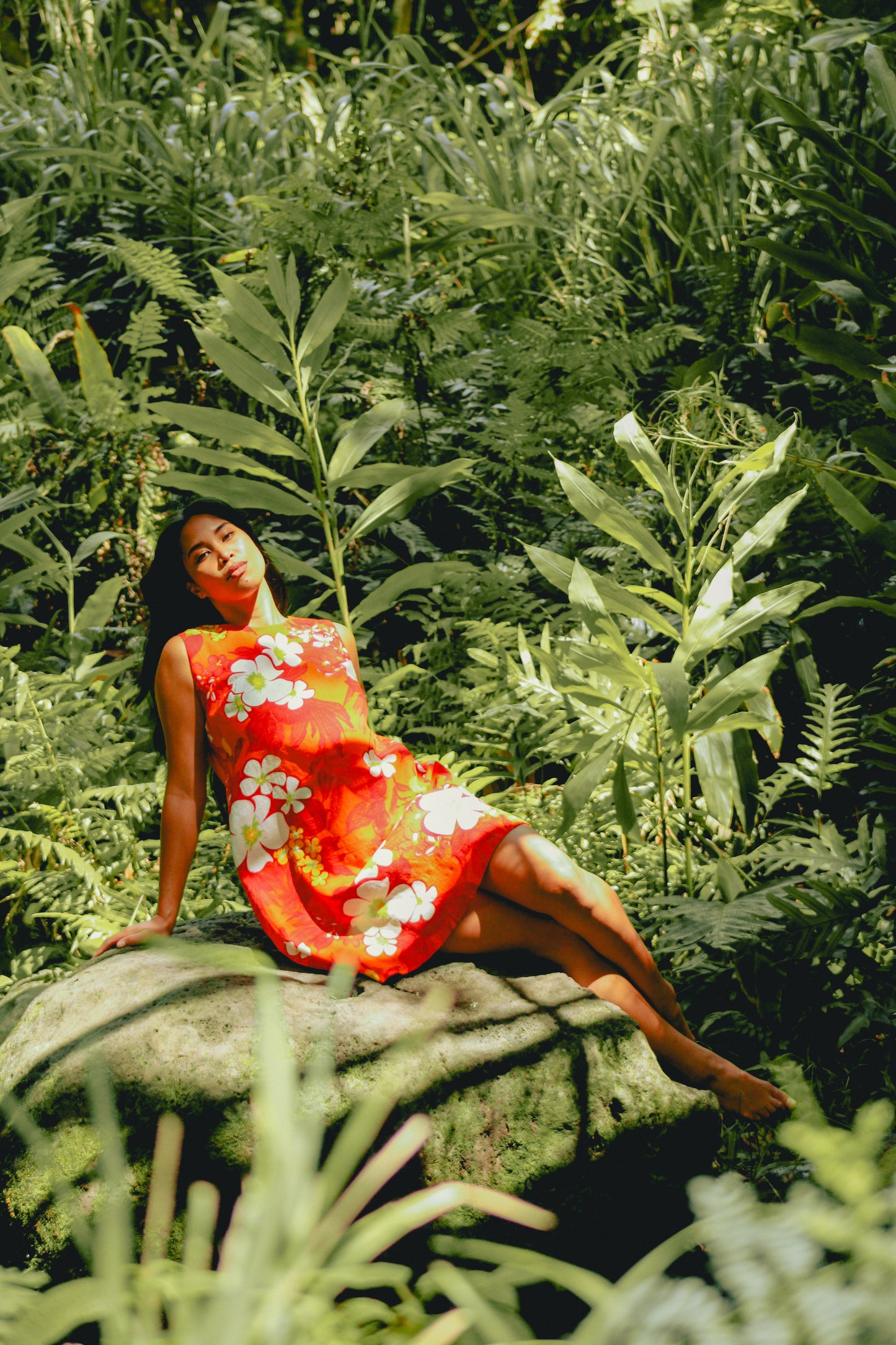 1960's Orange Floral Muʻumuʻu